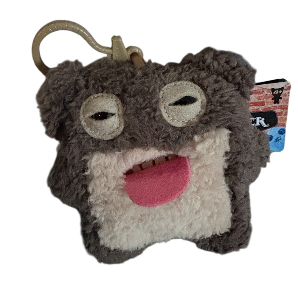 Fuggler Fuzzy Monster Keychain - Gray